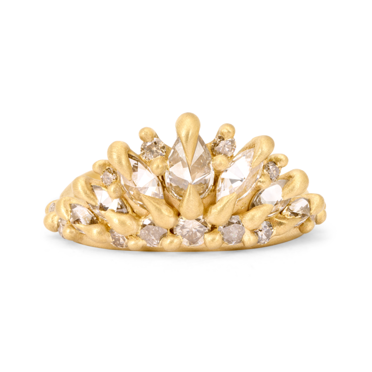 12171EXTRASMALLDIAMONDDIADEMAPETALRINGR DDMA DXY