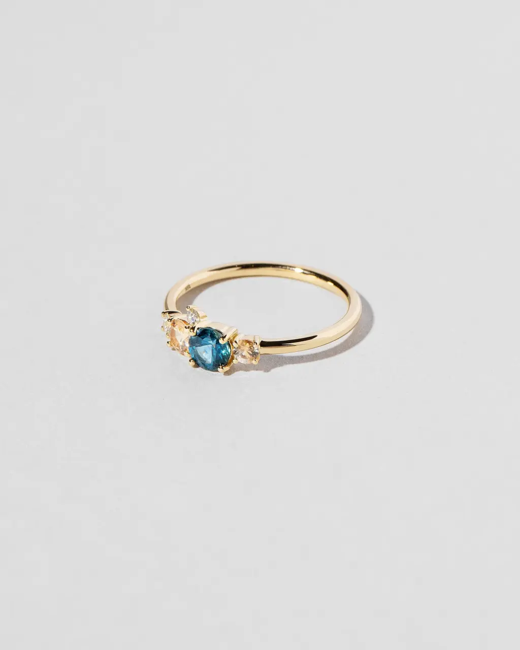 Handcrafted Aster Ring – Mociun Cosmos series; Montana sapphires and diamond cluster in gold