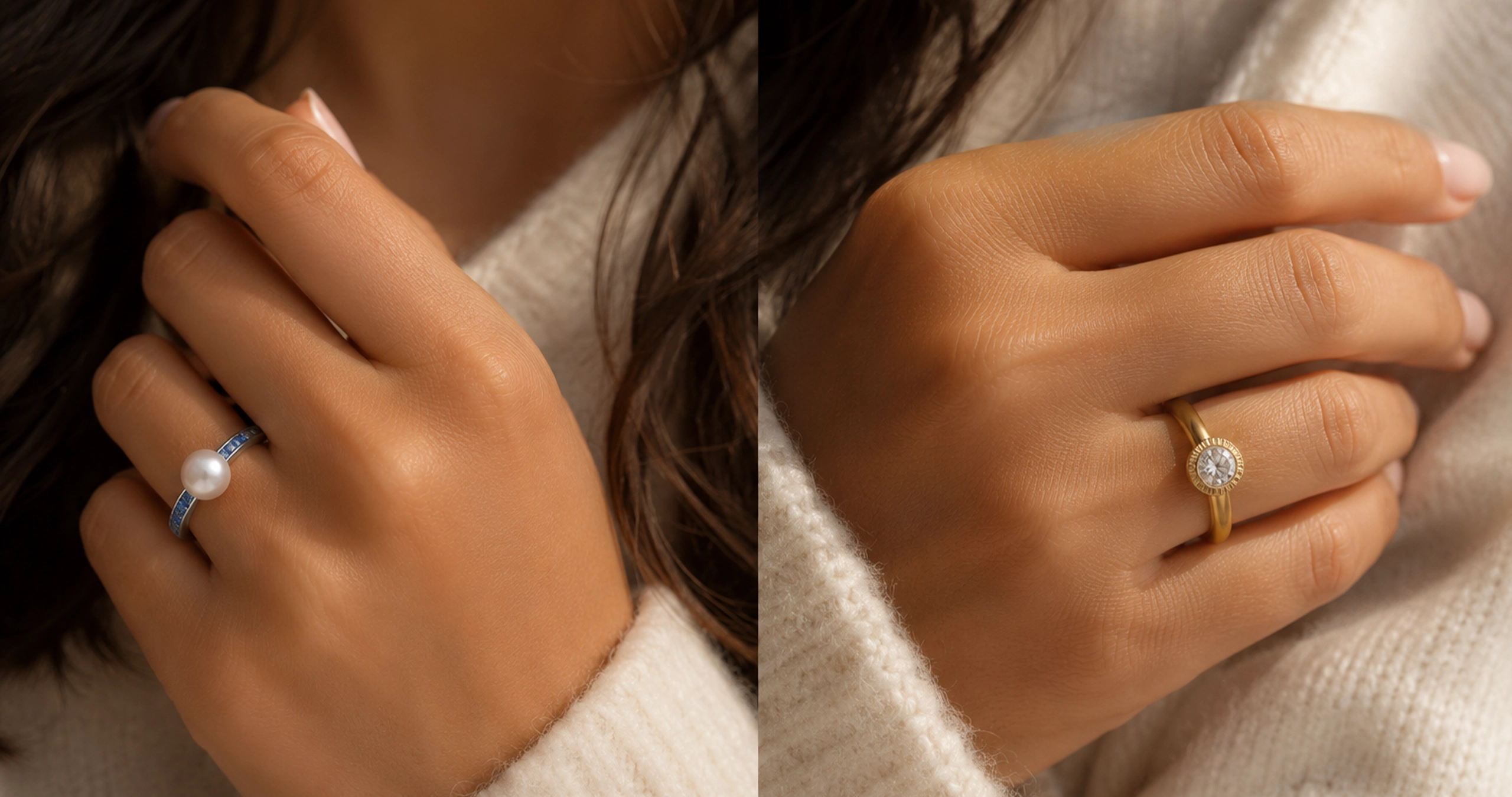 White metal versus yellow metal rings