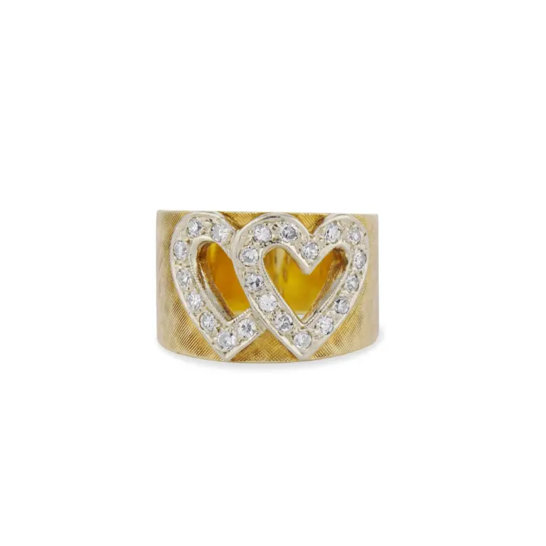 Double Heart ring front
