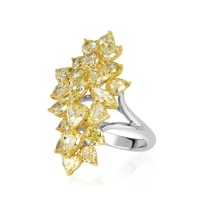 Fancy yellow diamond ring side