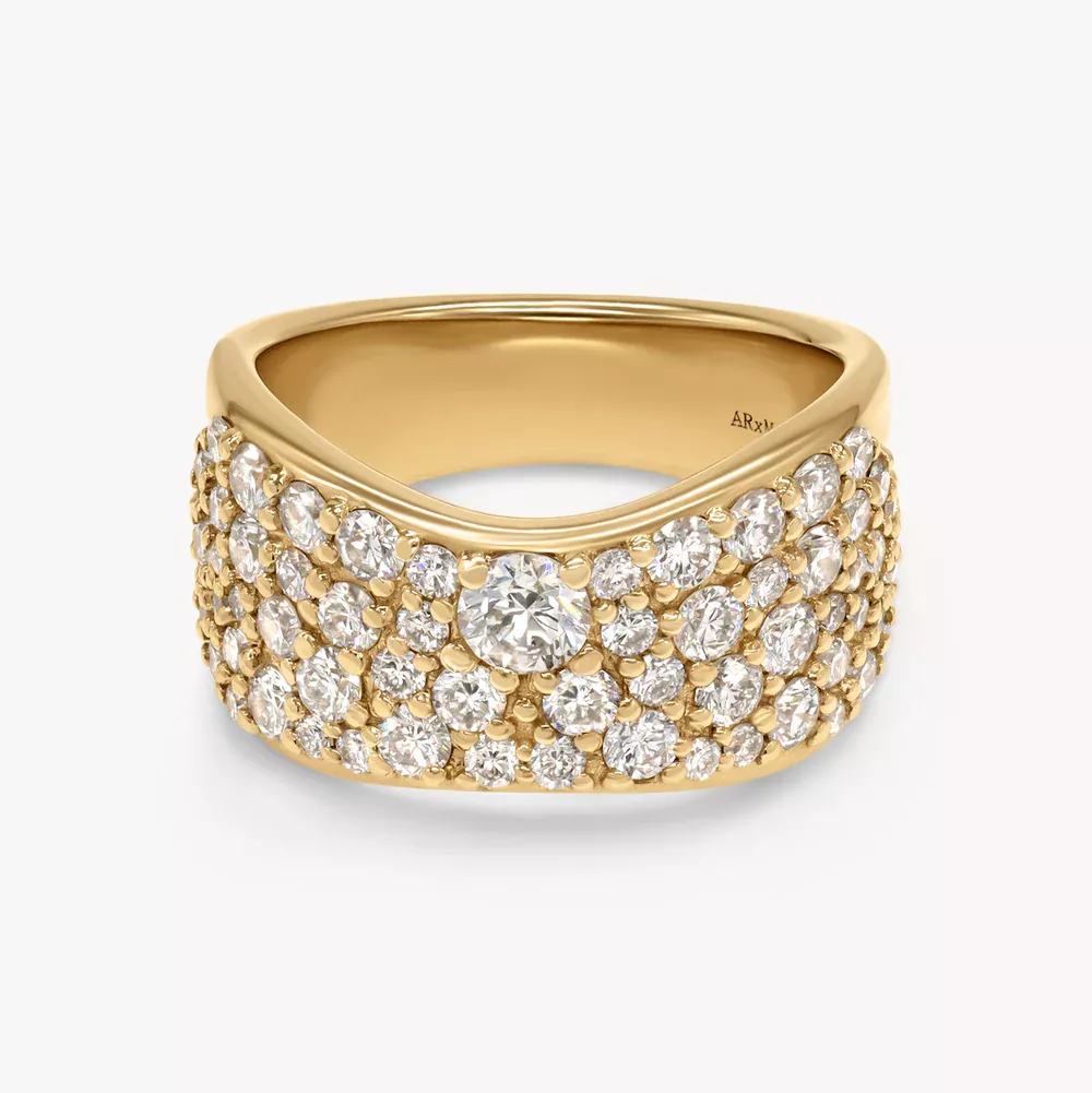 14k gold Bobbie ring with bezel-set marquise diamond – minimalist engagement ring design