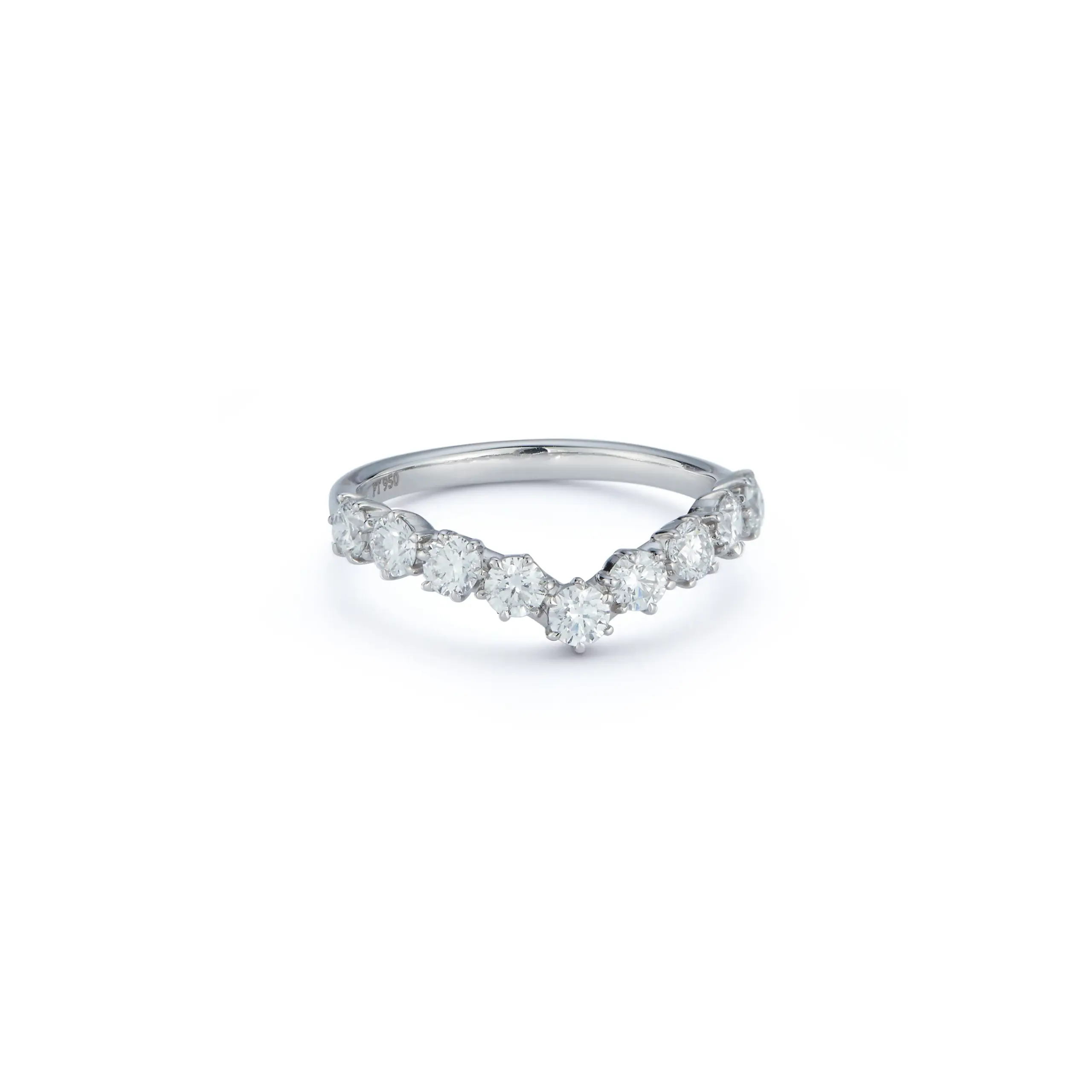 V‑shape diamond band by Jade Trau, 0.72 ctw diamonds in gold or platinum