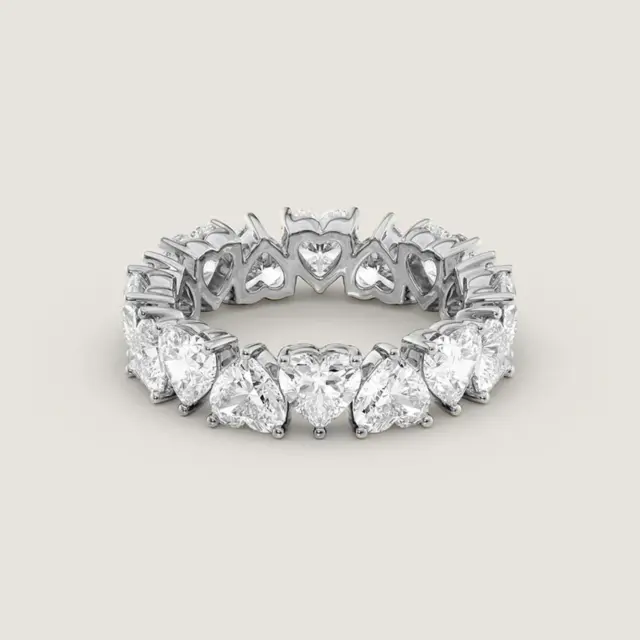 Kinn studio created ring with heart shape natural diamonds