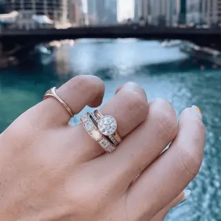 Side profile of the Tessa Bezel Round Solitaire Engagement Ring, emphasizing the low-profile bezel setting and the smooth 2.6mm band width.