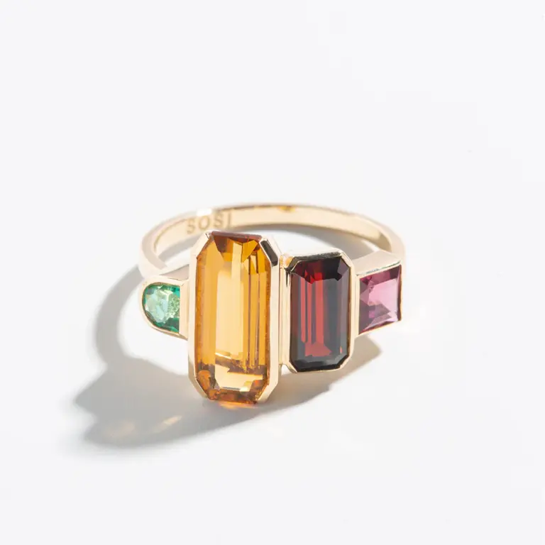 Detailed view of the Path Ring's underside, showcasing the craftsmanship and solid gold setting.