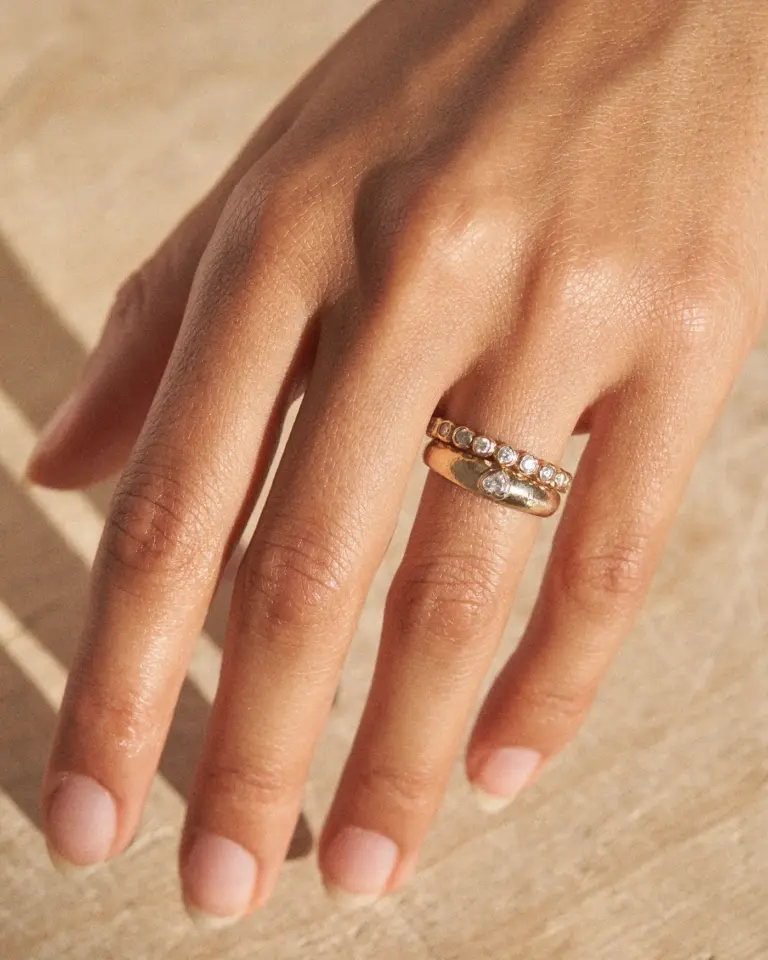 Elegant two-tone 14K gold engagement ring featuring a 3.18ct lab-grown elongated cushion cut diamond and hidden halo.