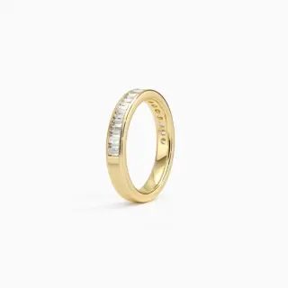 Channel set baguette lab-grown diamond ring with 1 carat total weight in 14k gold