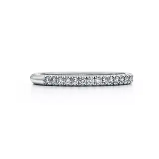 Tiffany Soleste half eternity platinum ring with a half-circle of round brilliant diamonds (0.17 ct)