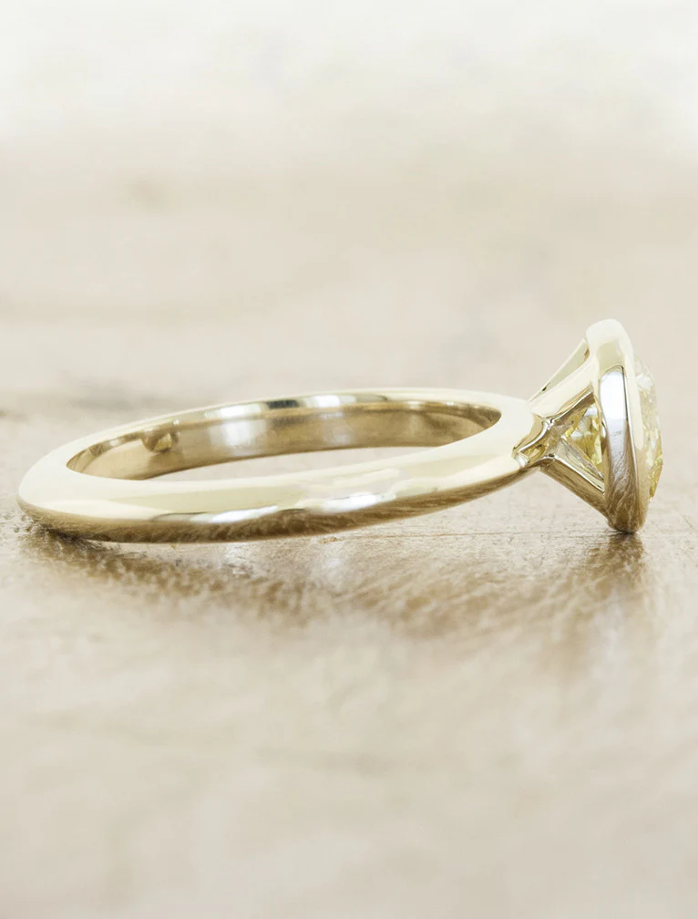 Handcrafted Katie ring with oval-cut diamond, designed for comfort and timeless elegance.