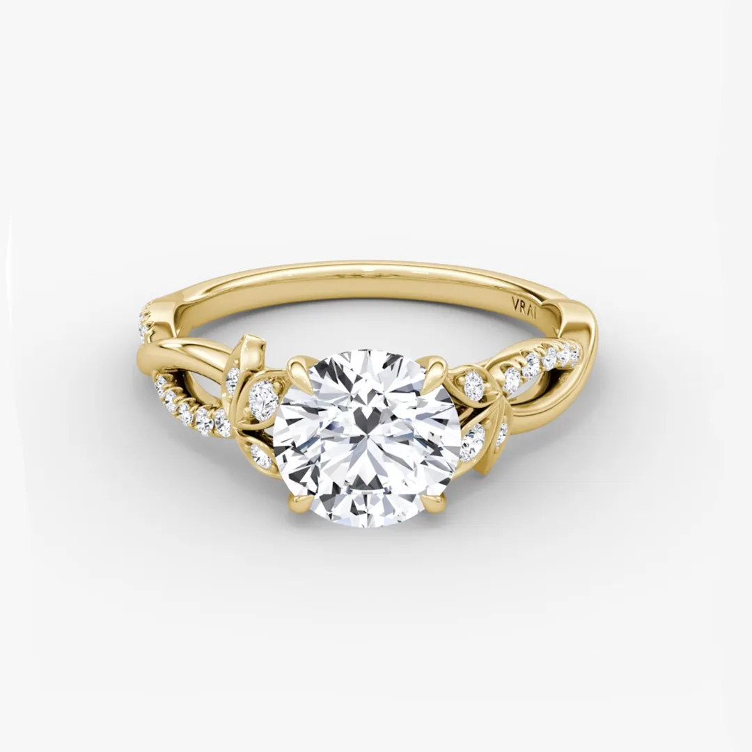 Twisted floral diamond engagement ring 18k white gold pavé review