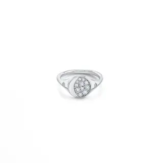 14k gold Gibbous Moon signet ring with ethically sourced .30 ct diamonds forming the illuminated portion of a moon phase—perfect for commemorating special moments.