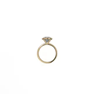 GoodStone Penumbra Bezel Engagement Ring: 18k white gold band with 4.51ct lab-grown oval cut diamond, showcasing a sleek and secure bezel setting