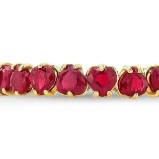Anye Designs Lovie Ruby Ring: 1.30 ct heart rubies set in claw prongs, customizable in gold or platinum