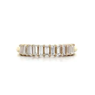 .66 ct baguette diamond stacking band in 14k yellow gold by Filigree Jewelers, understated sparkle for everyday wear