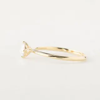 Handcrafted Alice Ring: 0.30ct rose cut diamond in flower setting, 14k yellow gold band, ethically sourced