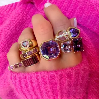 White topaz baguette stacking band in 14K yellow, rose, or white gold (2.71 ctw)