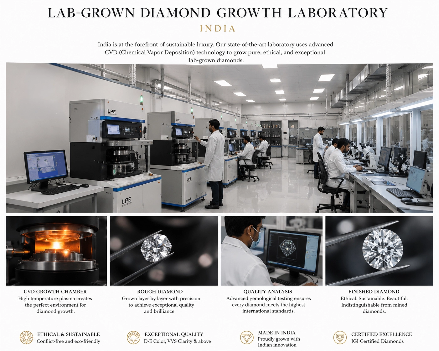 A lab-grown diamond laboratory in India