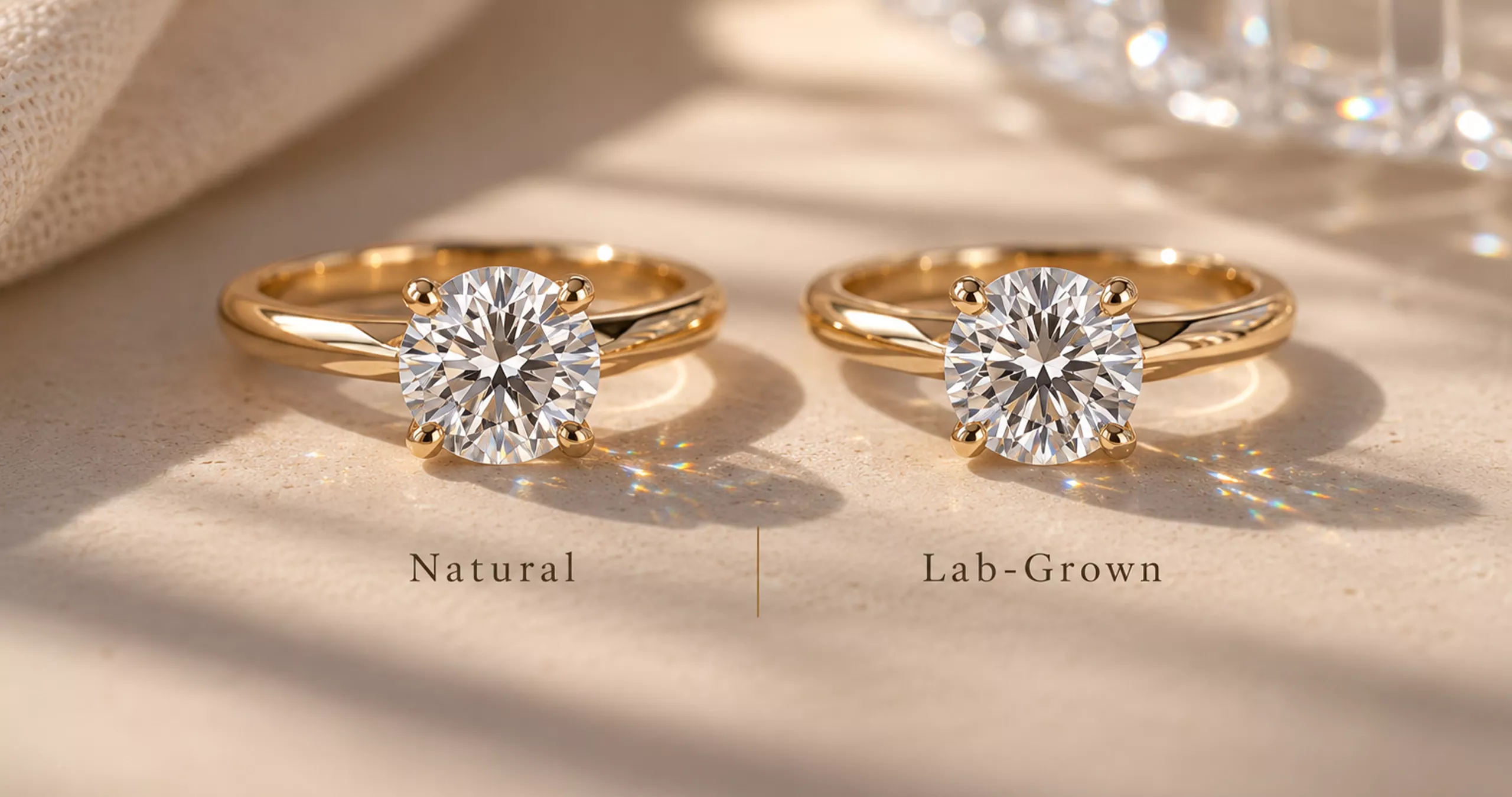 Lab-grown versus natural diamond