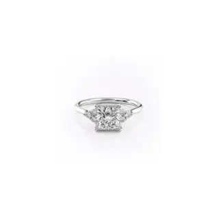2.08 ct princess cut cluster moissanite engagement ring in 14k gold by Barbara Maison