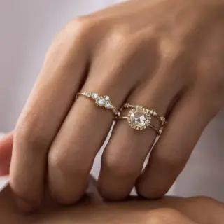 Natural rose-cut diamond solitaire ring in 14k gold – unique vintage-inspired Luminary design