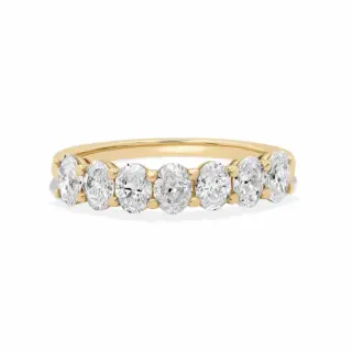 Seven-stone oval diamond anniversary ring in 14k white gold – 1.00 carat total weight from James Allen