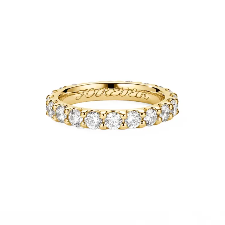 3mm bold diamond eternity band in 14k yellow gold – full circle of natural diamonds by Mejuri