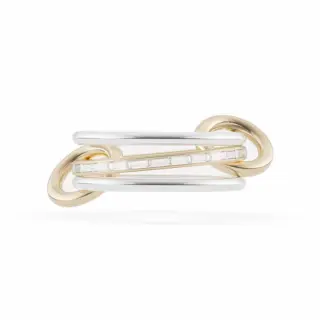 Sonja Ring by Spinelli Kilcollin – multi-band linked ring in mixed 18k yellow, rose, and white gold