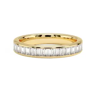 Brilliant Earth lab-grown diamond ring with baguette stones in classic channel setting – ethical gold band