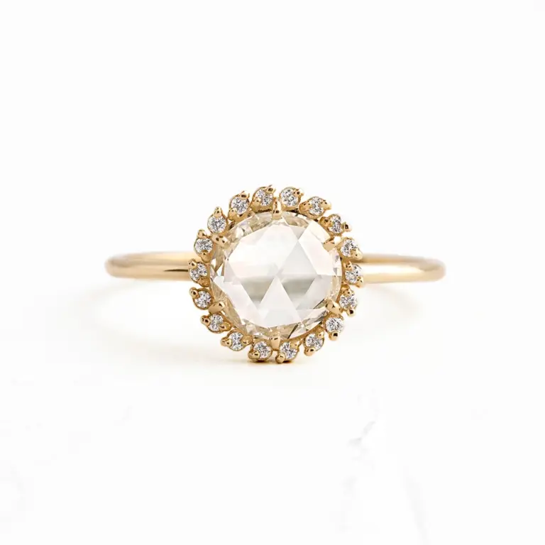 Luminary Ring by Melanie Casey – 0.98 carat natural rose-cut diamond set in 14k gold band