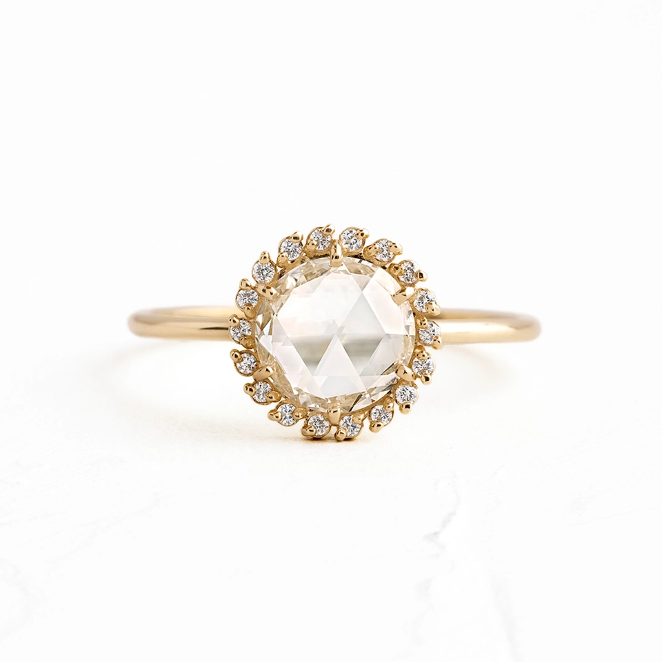 Luminary Ring by Melanie Casey – 0.98 carat natural rose-cut diamond set in 14k gold band