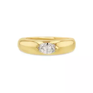 Grace Lee Marquise Demi Demi ring: domed 14K gold band with 0.3 CT white marquise diamond” — Clear, concise, keyword-rich, and describes both designer and materials.