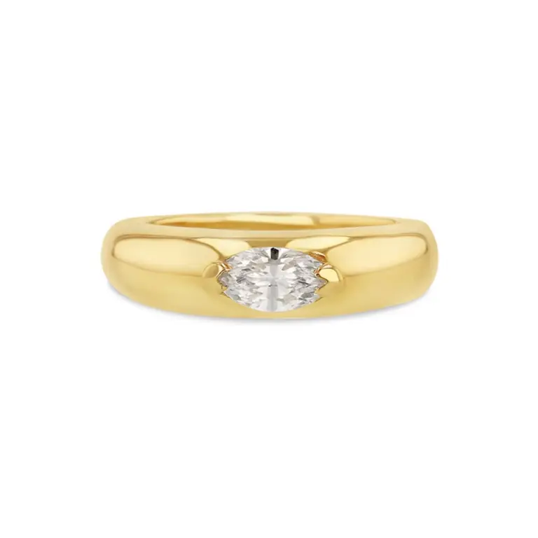 Grace Lee Marquise Demi Demi ring: domed 14K gold band with 0.3 CT white marquise diamond” — Clear, concise, keyword-rich, and describes both designer and materials.