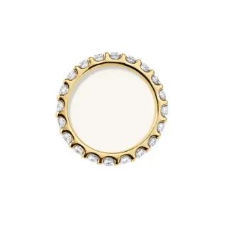 Elegant diamond eternity ring with round brilliant-cut stones set in solid 14k gold band