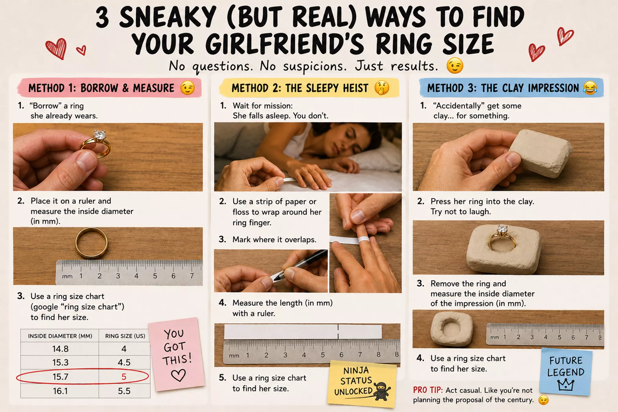 Measuring ring size at home