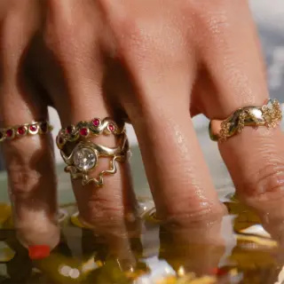 Side profile of the Old Euro White Diamond Drift Engagement Ring highlighting its sculpted band and the vintage-inspired diamond setting.